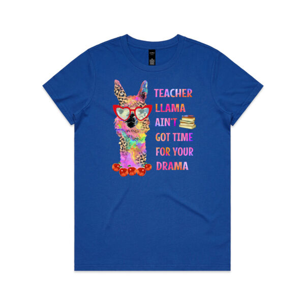 Teacher Lllama No Drama Tee - Women's Maple Tee Thumbnail