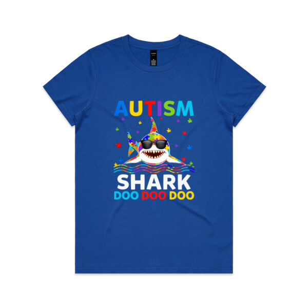 Autism Shark Tee - Women's Maple Tee Thumbnail