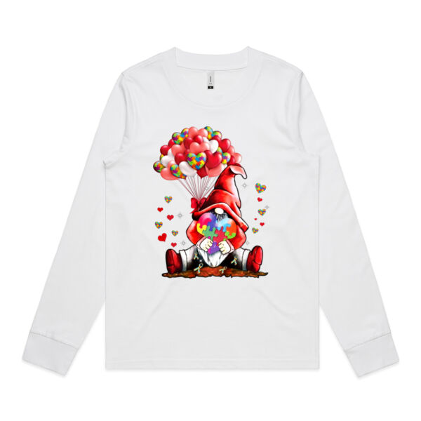 Autism Gnome - Women's Dice Long Sleeve Tee Thumbnail