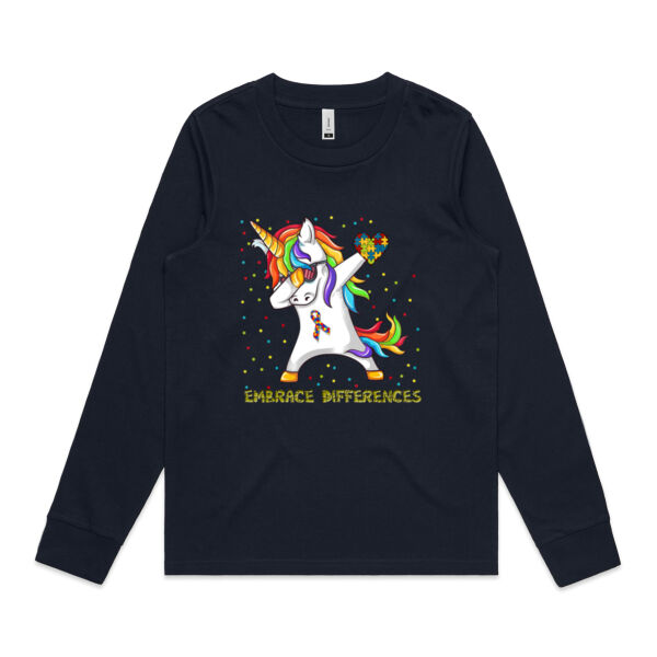 Autism Embrace Unicorn - Women's Dice Long Sleeve Tee Thumbnail