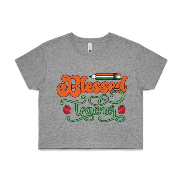 Blessed Teacher - AS Colour CROP TEE - 4062 Thumbnail