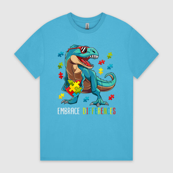 Autism Embrace T-Rex - HeavyCotton™ Tee Thumbnail