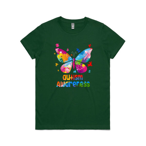 Autism Butterfly - Women's Maple Tee Thumbnail