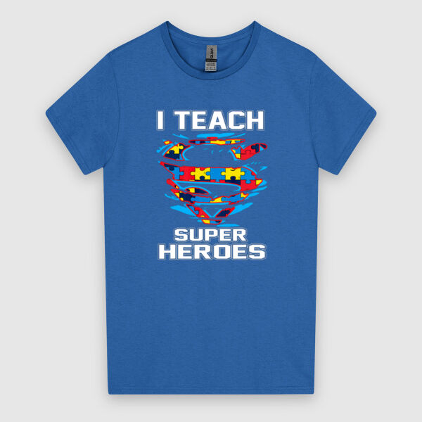 Autism Super Heroes - Women's HeavyCotton™ Tee  Thumbnail
