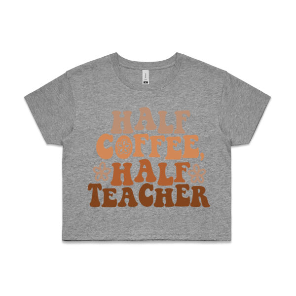 Teacher Half Coffee - AS Colour CROP TEE - 4062 Thumbnail