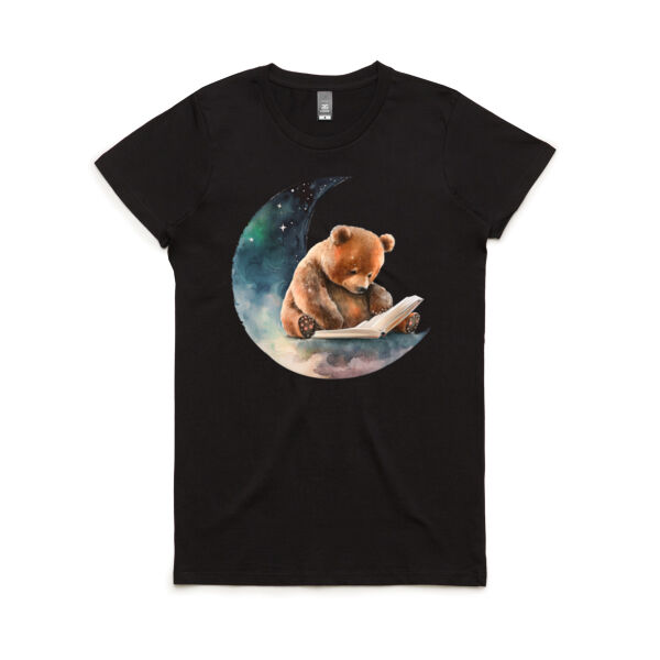 Moon Bear Reading - Women's Maple Tee Thumbnail