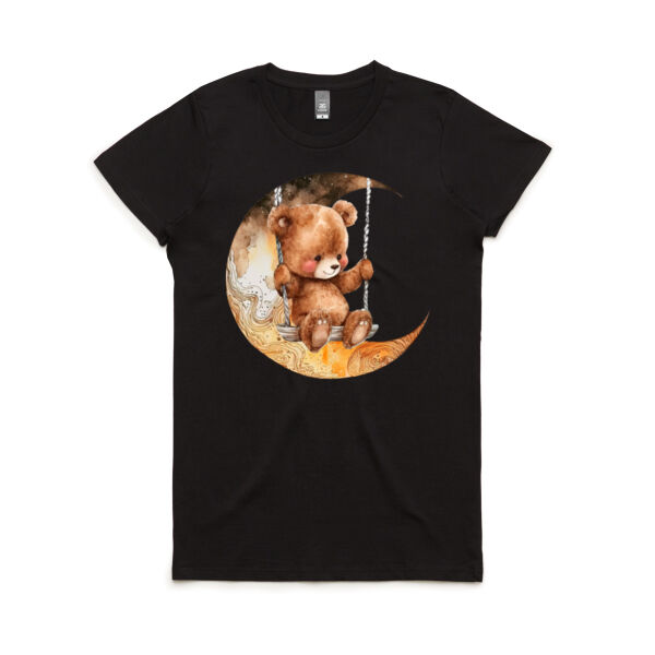 Moon Bear Swinging - Women's Maple Tee Thumbnail
