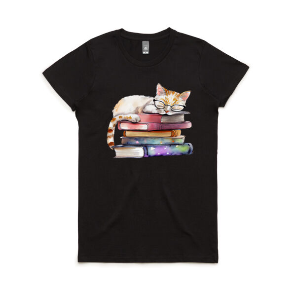 Cat on Books Sleeping Thumbnail