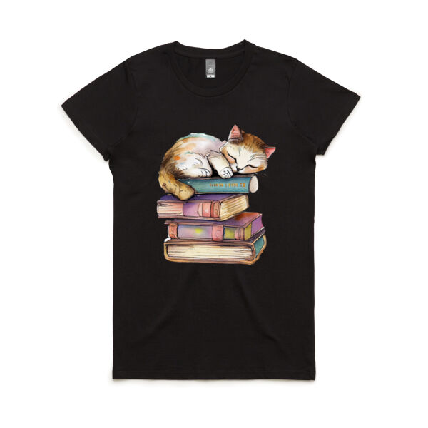 Books Cat - Women's Maple Tee Thumbnail