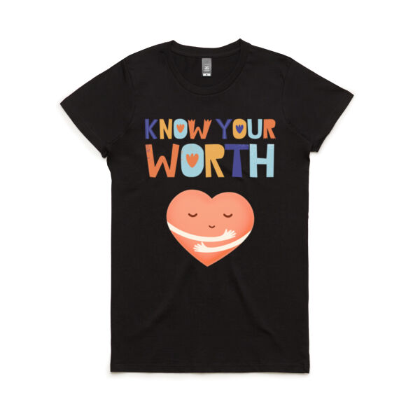 Know Your Worth - Women's Maple Tee Thumbnail