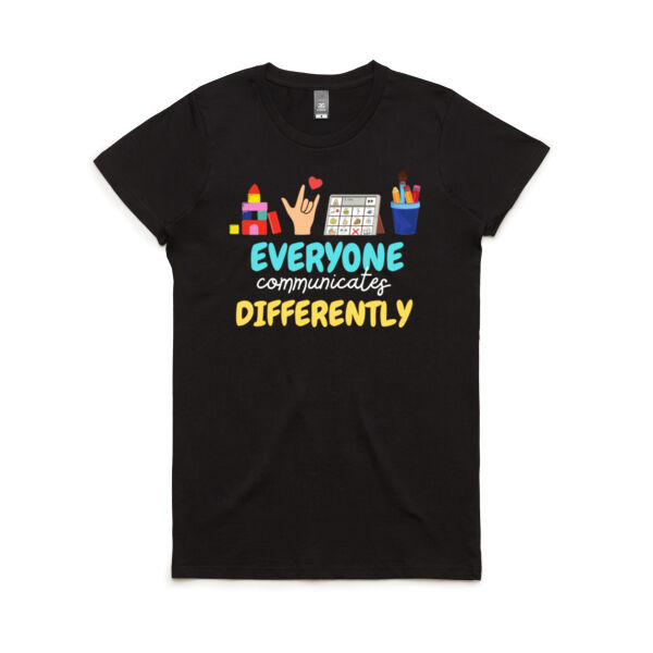 Everyone Communicates Differently - Women's Maple Tee Thumbnail