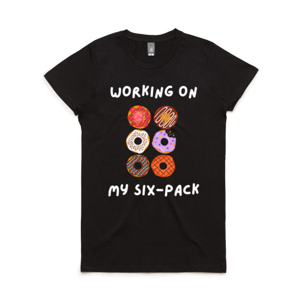 Working on My Six Pack - Women's Maple Tee Thumbnail